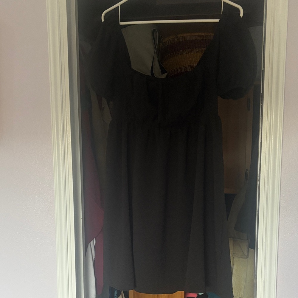 Black Puff Sleeve Dress